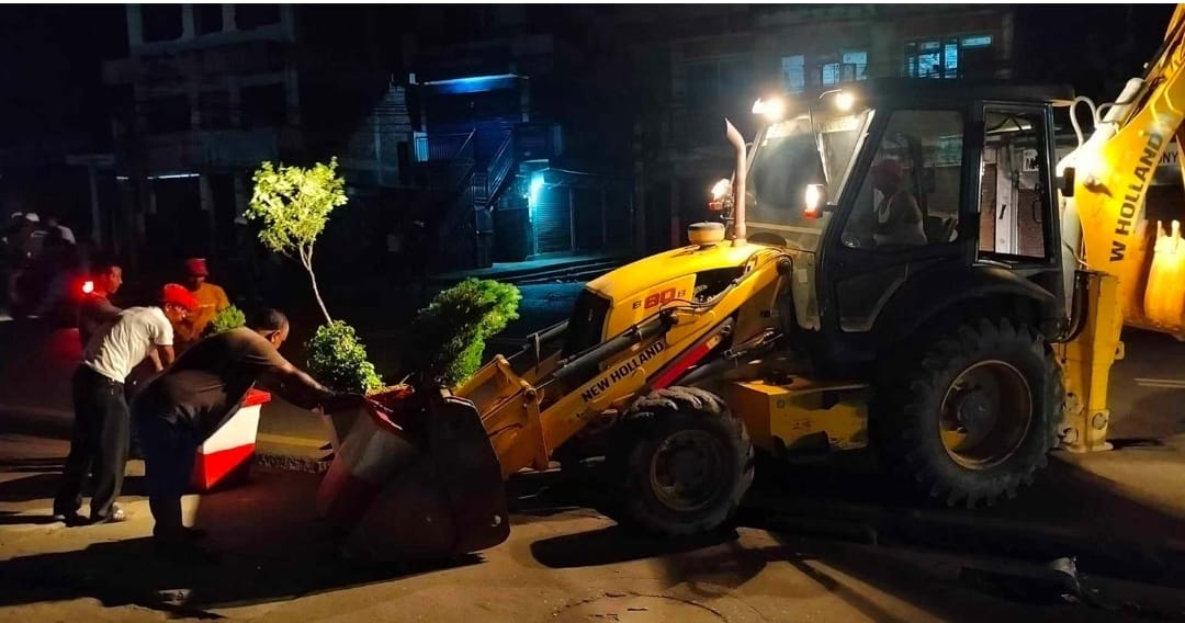 हेटौंडामा रातारात हटाईयो राप्तिरोडको सडकपेटीमा राखेको रुख–विरुवाहरू